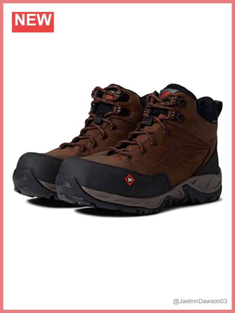 Women's Waterproof Leather Mid Hiking Boots Alloy Toe Lace Up